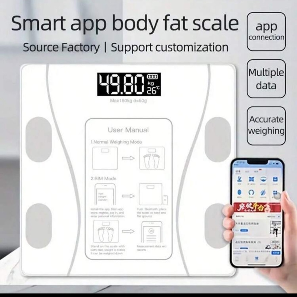 Digital Bathroom Scale with LCD Display with bluetooth